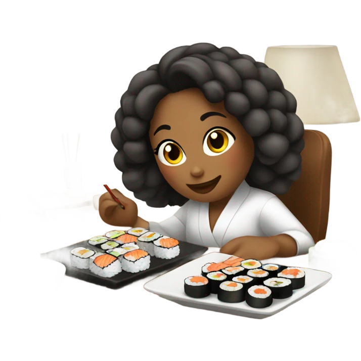 Bella eating sushi  emoji