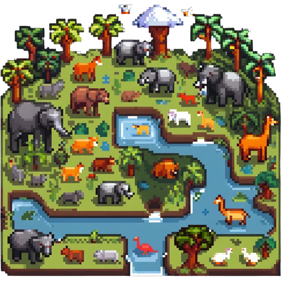 zoo map with animal habitats emoji