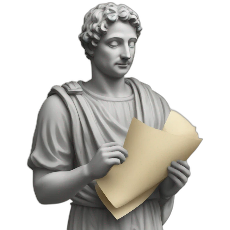 statue holding papers italy emoji