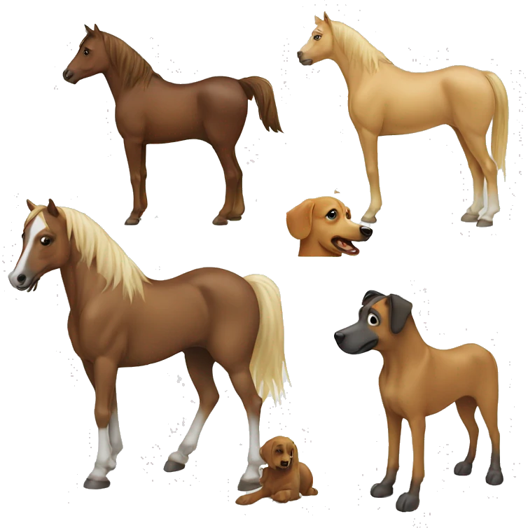 A Horse and dog emoji