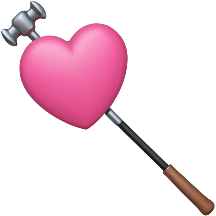 make a hammer on a black stick with a big pink heart on both sides  emoji