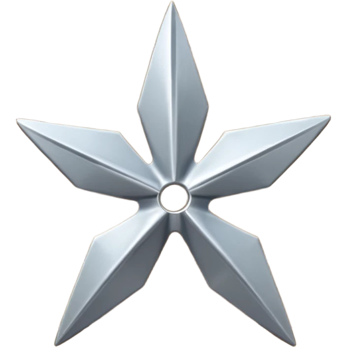 Silver shuriken star on table emoji