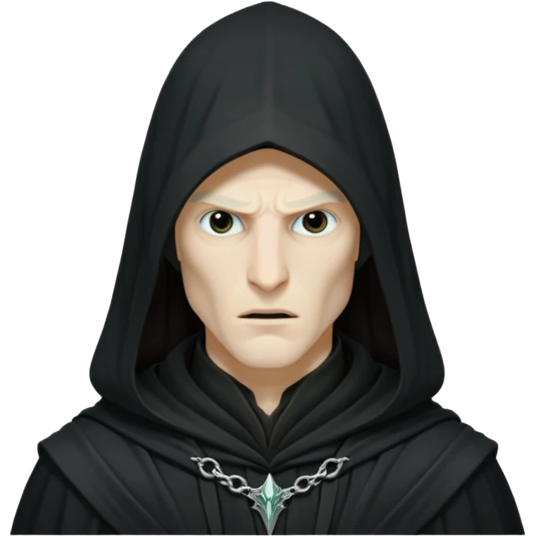 Nazgûl from Lord of the Rings, dark hooded figure, menacing, simple and bold, perfect for Slack emoji, no text emoji