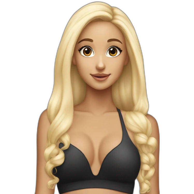 Ariana Grande, blonde debout maillot de bain, emoji