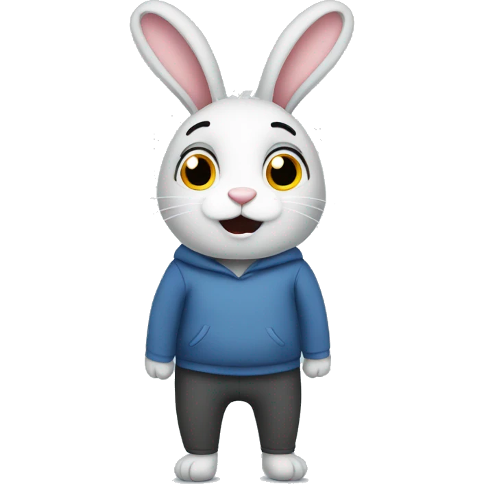 anxious rabbit in leggings emoji