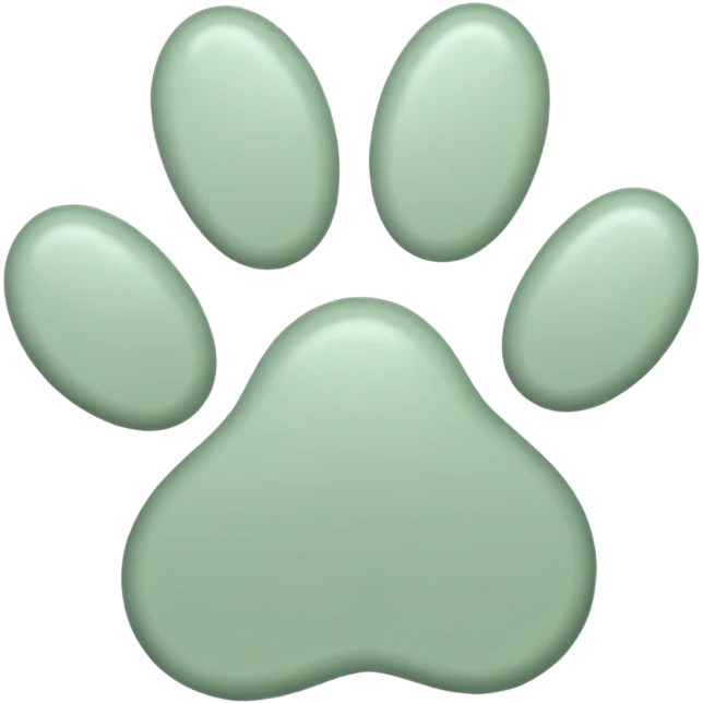 a pastel green pawprint emoji