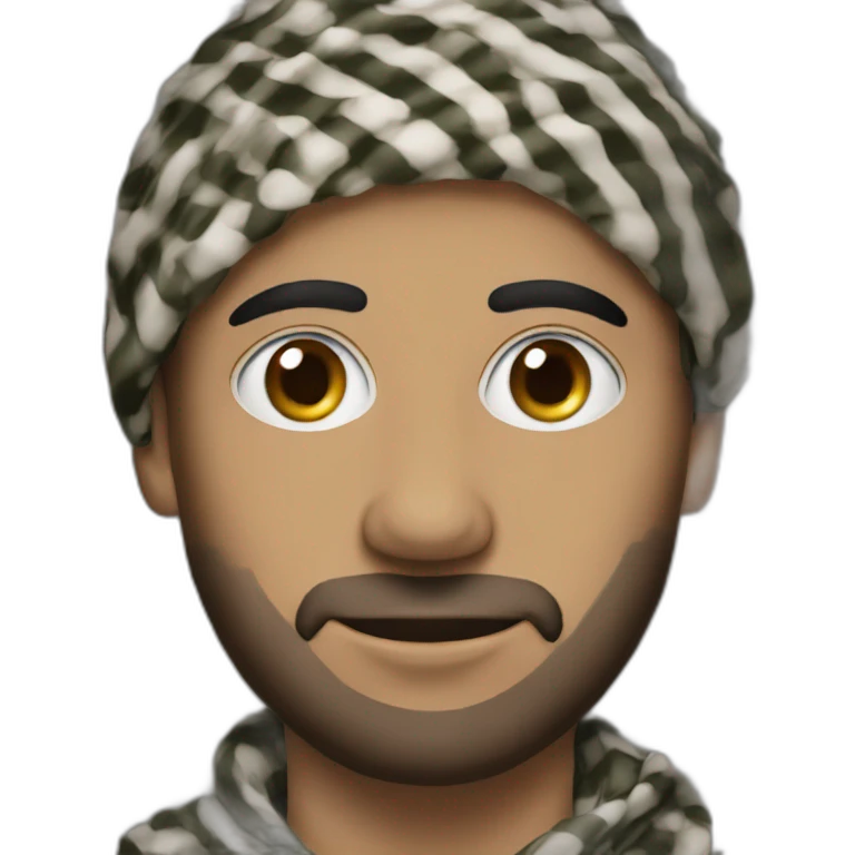 Keffiyeh only eyes showing brown male emoji