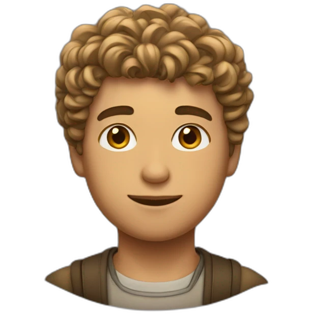 garcon bronzé et cheveux frisés emoji