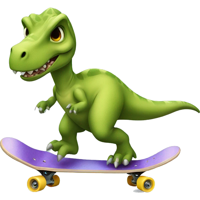 Dinosaur on skateboard emoji