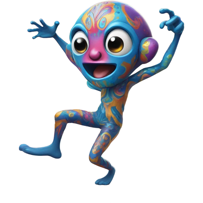 dancing with alien on space dancing emoji