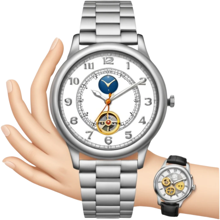 A hand with a watch emoji