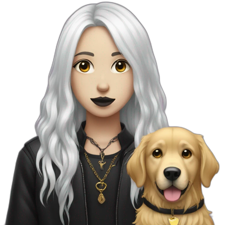 goth girl and golden retriever man emoji