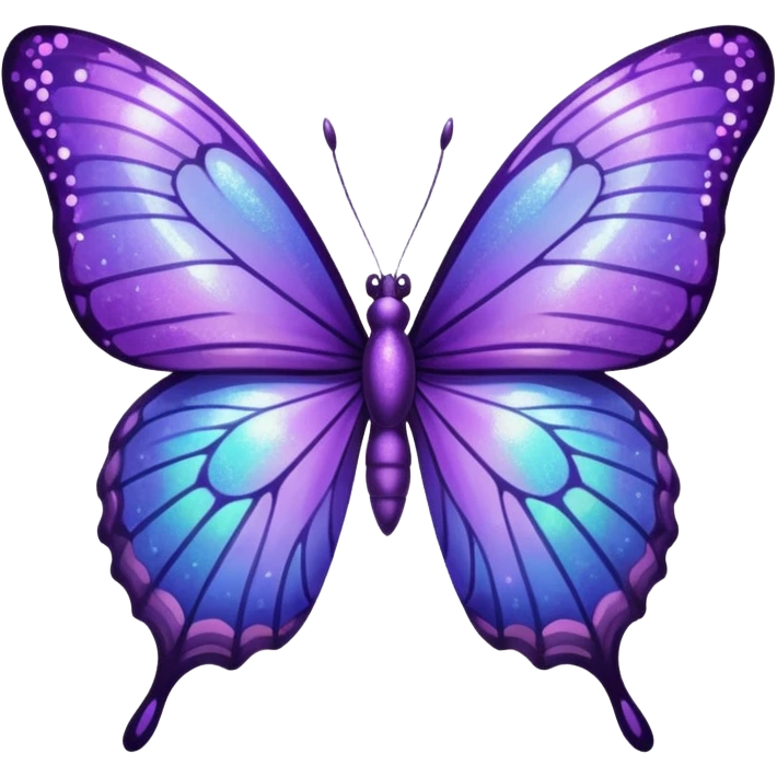 glitter purple buttlerfly emoji