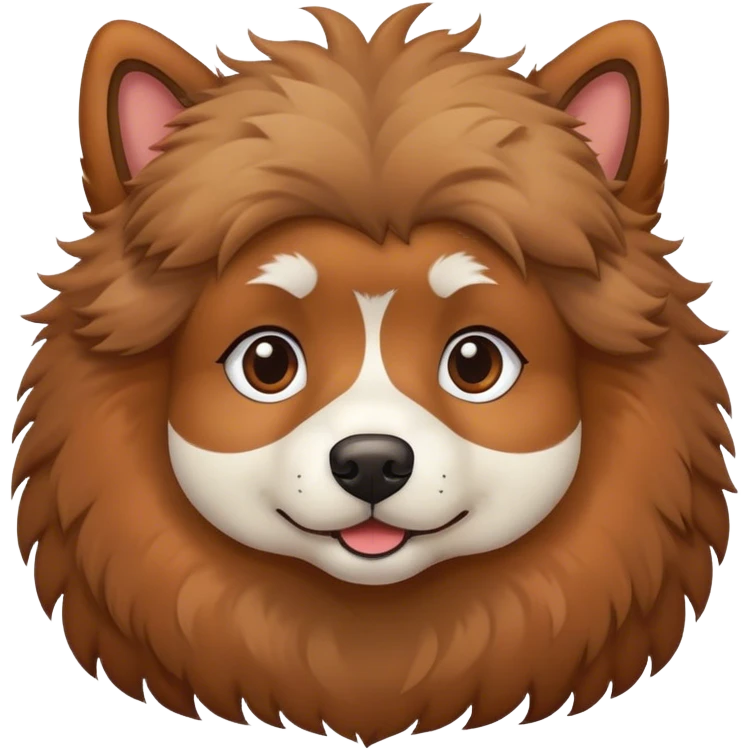 Fluffy hair dog emoji