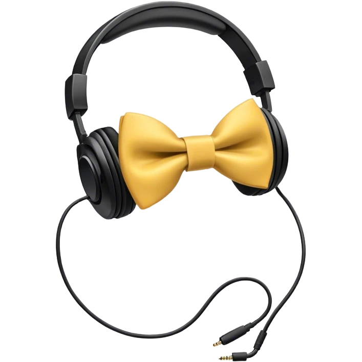 Head phone with bow tie emoji