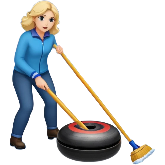 please, An icon featuring a curling stone sliding across the ice, with a broom nearby. The scene includes the curling rink, with its distinctive circles, and a vibrant crowd in the stands. Snowflakes fall outside the arena, and bright lights illuminate the ice. Transparent background. emoji