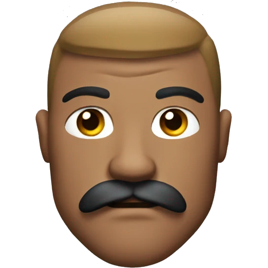 muscular man, mustache emoji