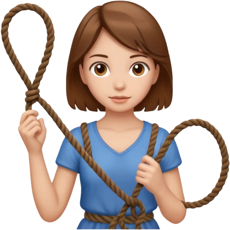 Girl with rope emoji