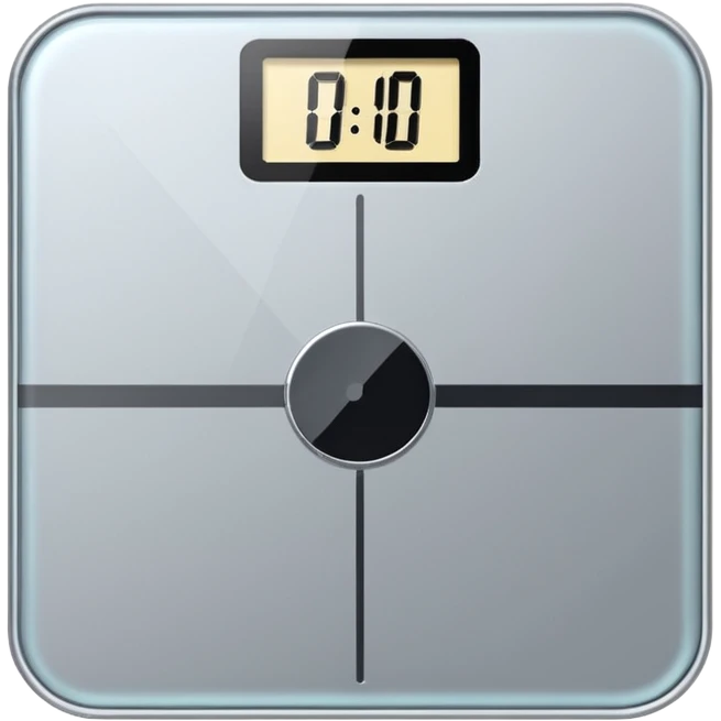 Digital weight scale with 0:00 on it emoji