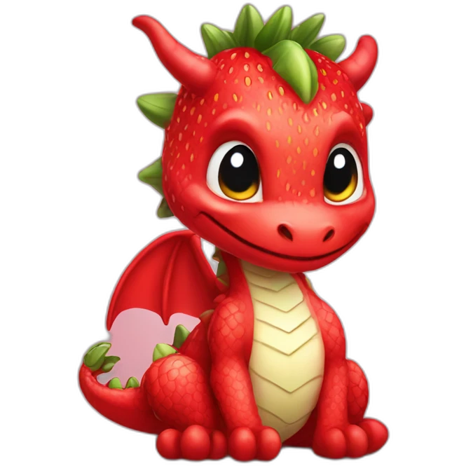 dragon cute strawberry emoji
