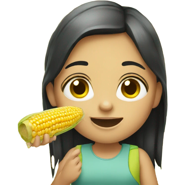 Girl eating corn emoji