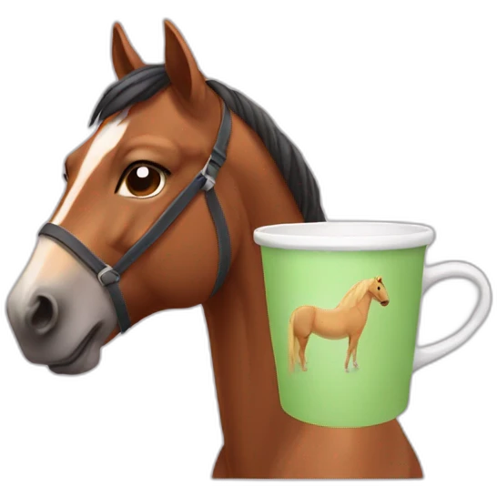 horse with cup massage emoji