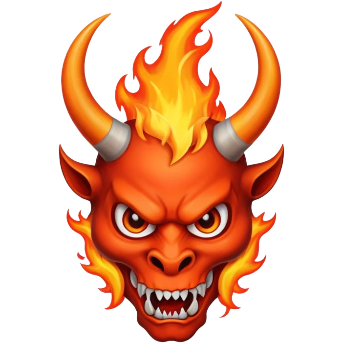 devil horn on fire logo emoji