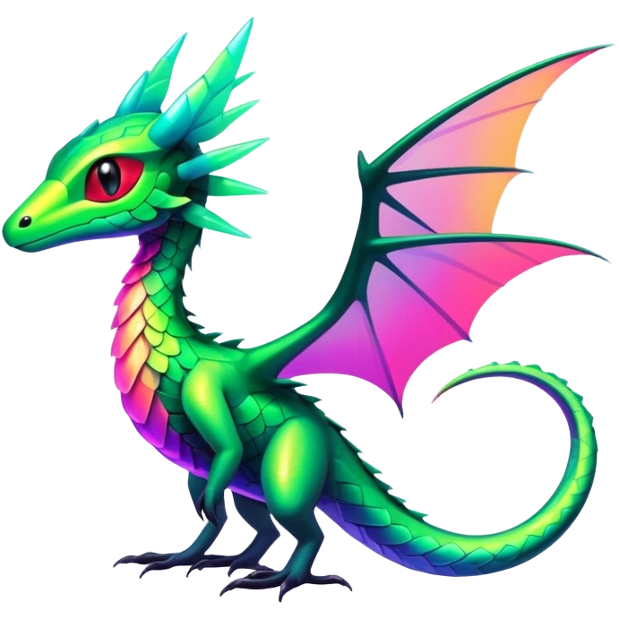 Colorful Neon Gothic Edgy Tropical Flygon-Aurorus-Amaura-Hybrid-Creature emoji
