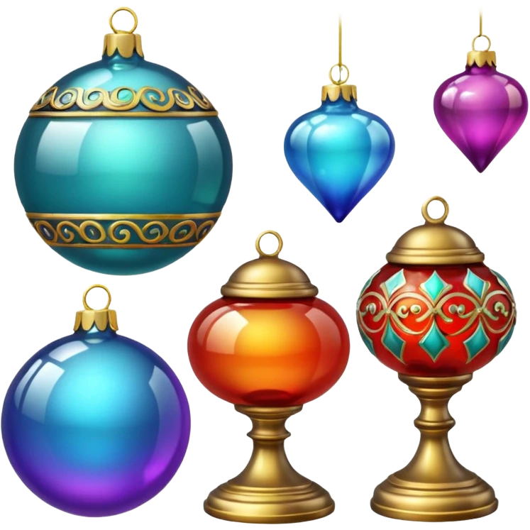 old Ornaments in a glass  showcase emoji