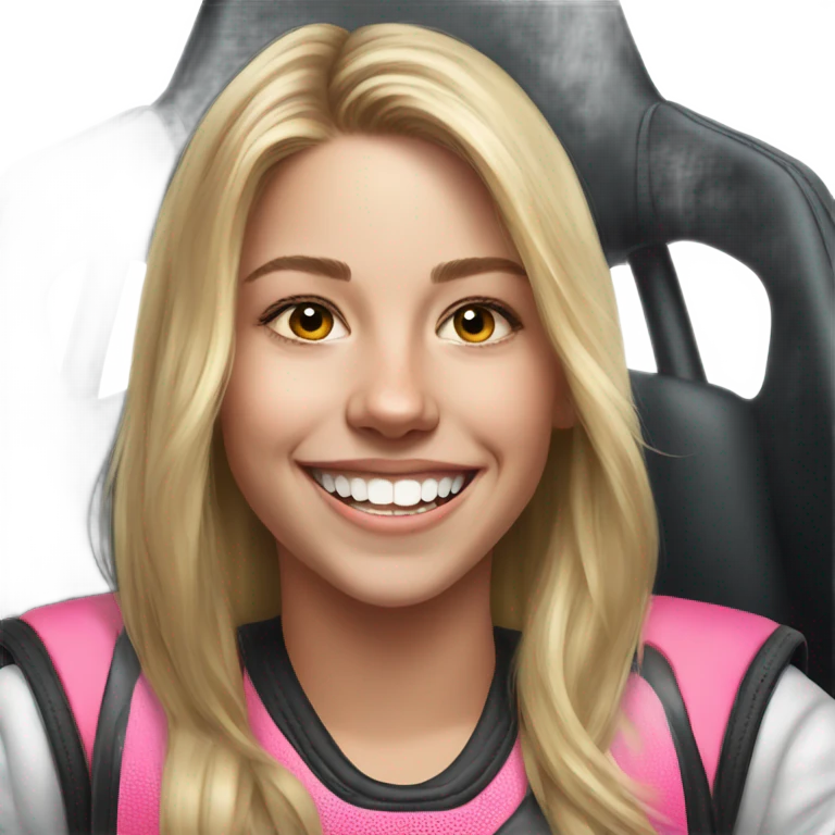 smiling girl portrait realism go karting emoji