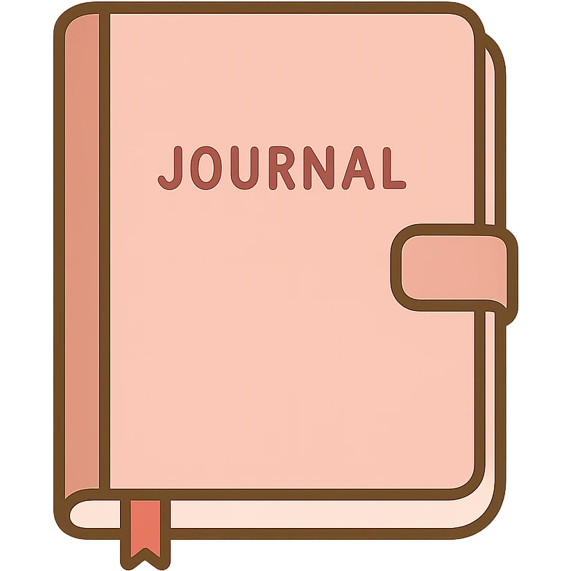 flat toon light pink journal emoji