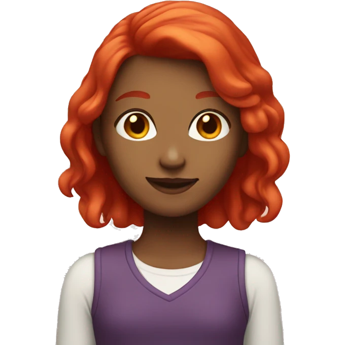 Girl with bright red hair emoji