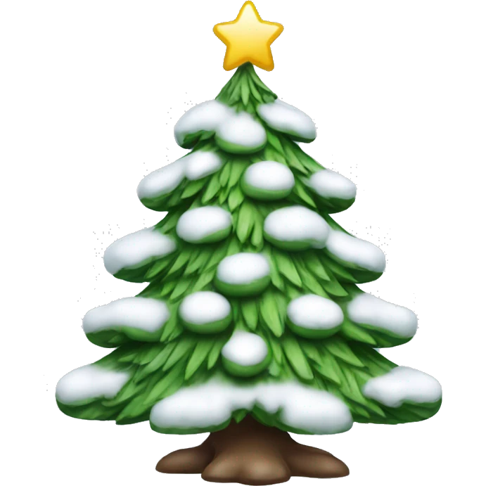 christmas tree with snow emoji