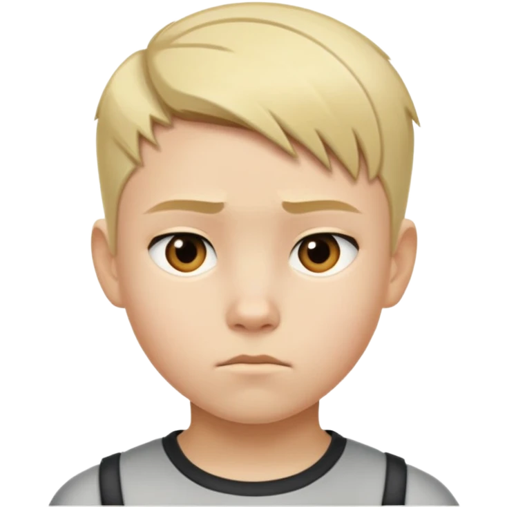 "- Nam
- 10 tuổi
- Da trắng
- Tóc ngắn, vàng, vuốt undercut gọn gàng
- mặt nghiêm túc
" emoji