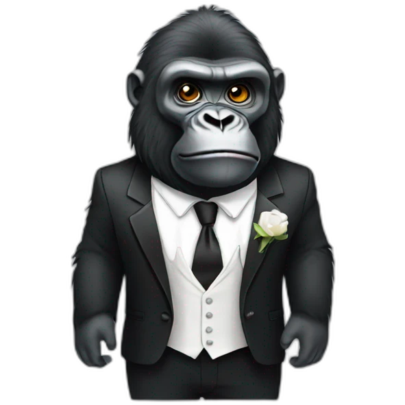 GORILLA white tie emoji