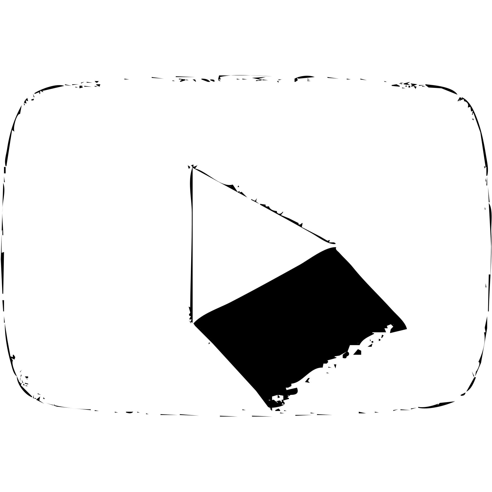 YouTube logo, rectangle with rounded corners and play button in the center emoji