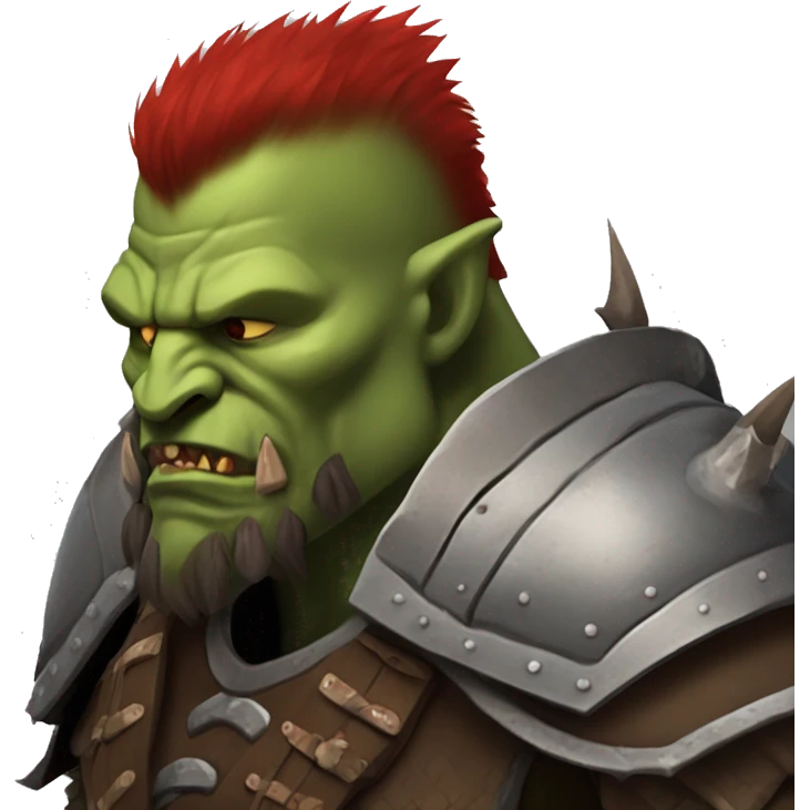 armored orc berserker with red beard & mohican emoji