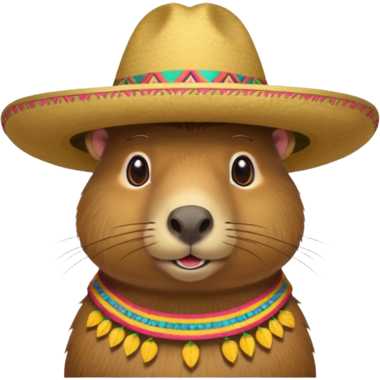 Capibara wearing a Mexican hat emoji