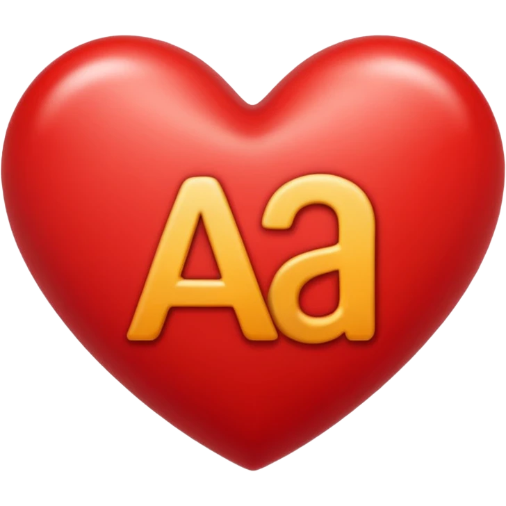 Смайлик Сердце с буквой а emoji