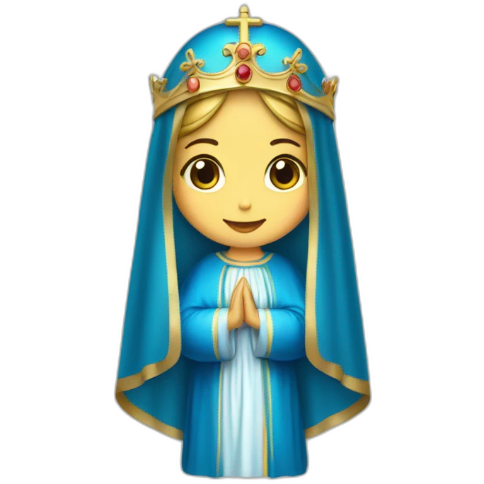 Blessed Virgin Mary Blue Veil with Crown emoji