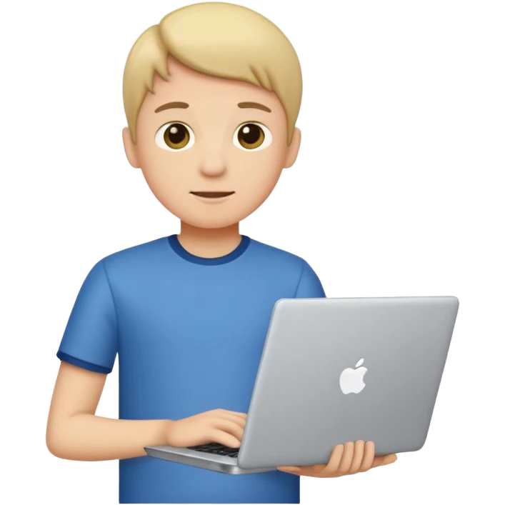 a boy holding a laptop emoji