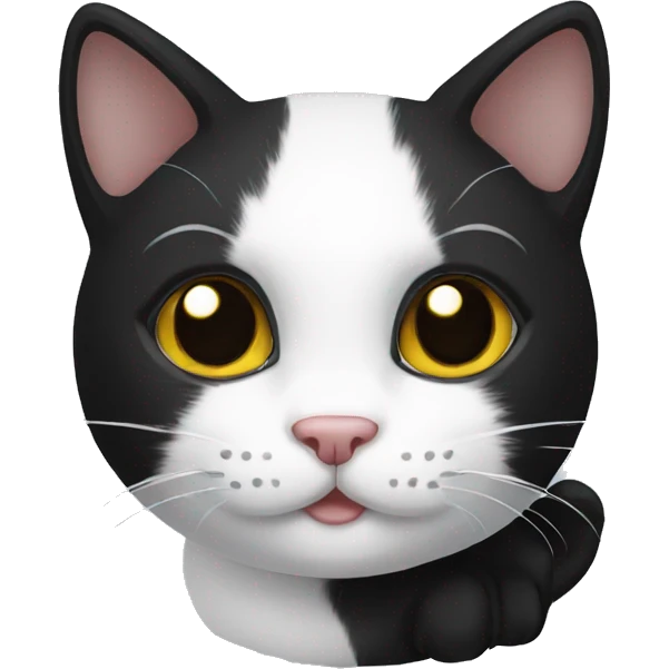 White and black kitty emoji