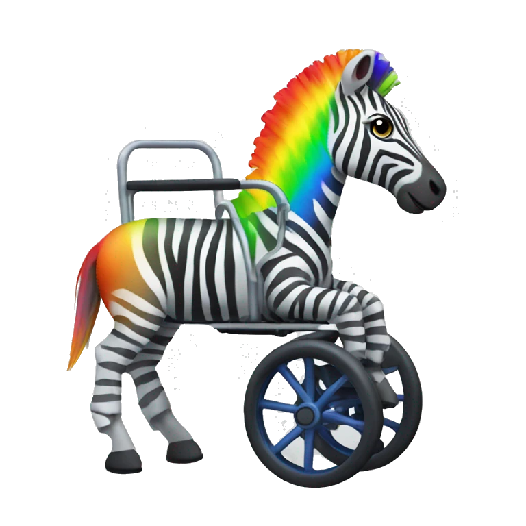 Rainbow zebra in a wheelchair emoji