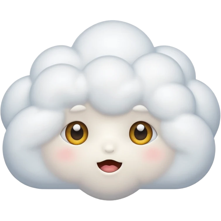 cute White Cloud, eyes, big emoji