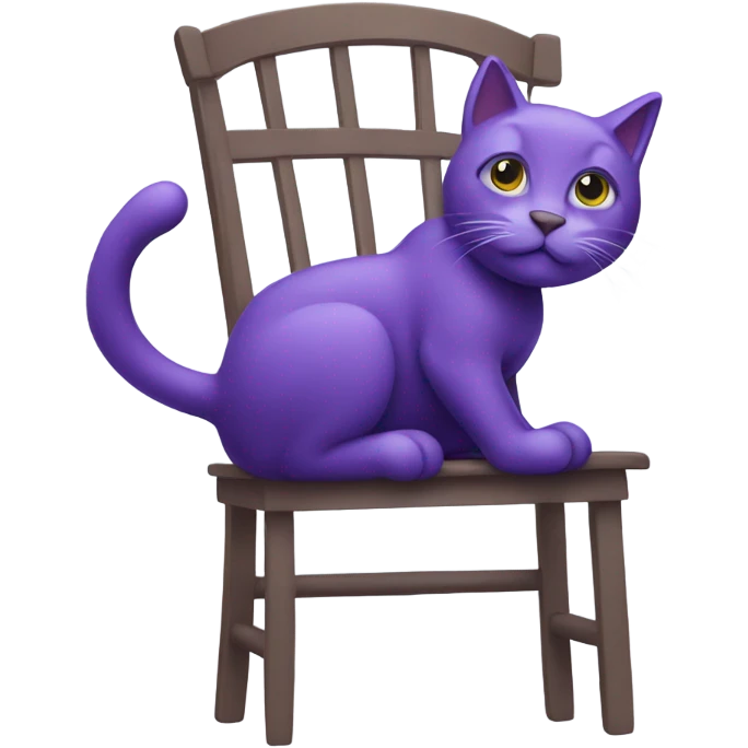 Purple cat climbing a chair  emoji