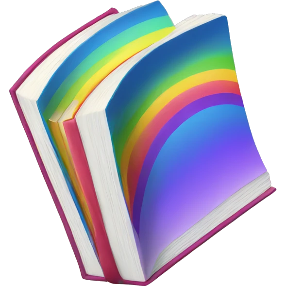 Open book with rainbow emoji