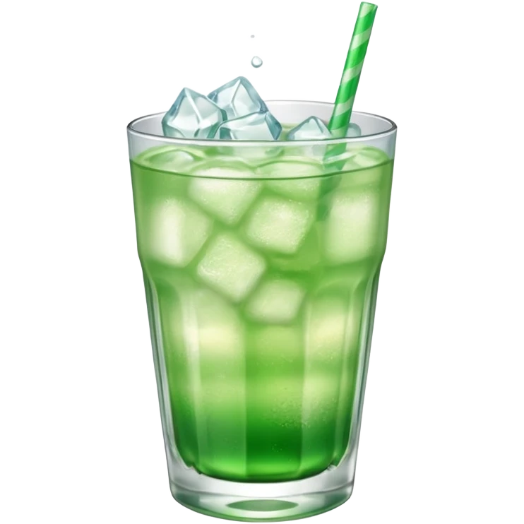 Japanese cream soda green on a glass with ice  emoji