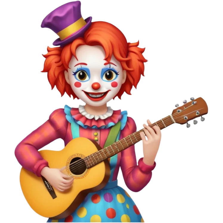  Clown with guitar girl  emoji