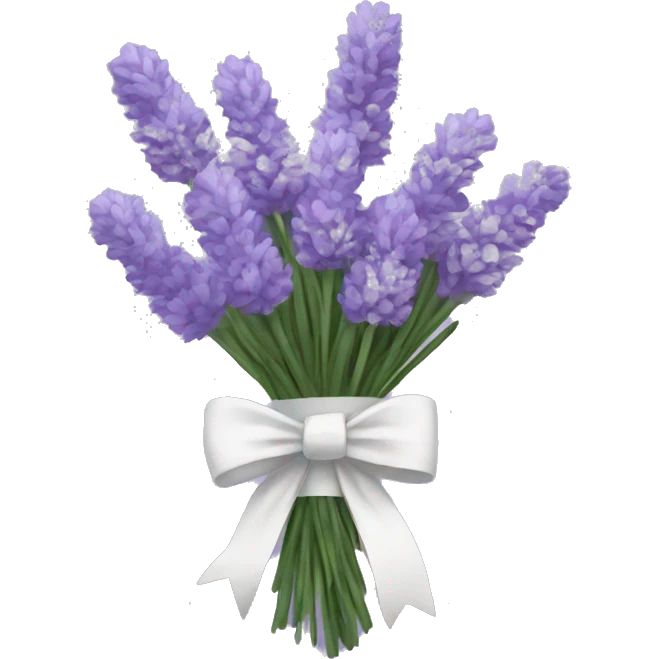 Lavender bouquet tied with white ribbon emoji
