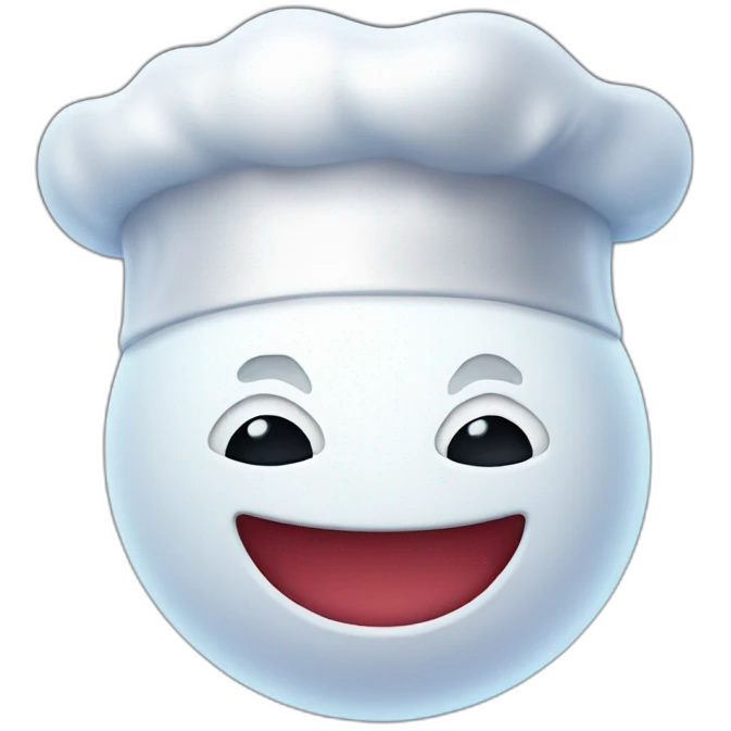 ghost with kiss face wearing chef's hat emoji